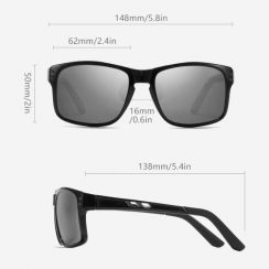 Classic Rubber Nose Pad Square Sunglasses For Men