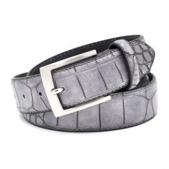 4 Pks Crocodile Pattern Embossed Casual Genuine Cowhide Leather Belt